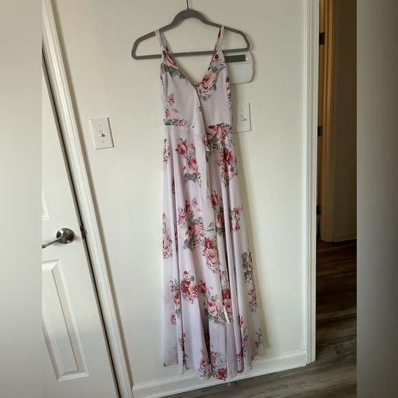 LULUS: Lavender floral wrap maxi dress - Picture 7 of 8